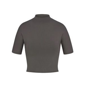 RAW EDGE CROPPED T-SHIRT | GUNMETAL - GUNMETAL / S